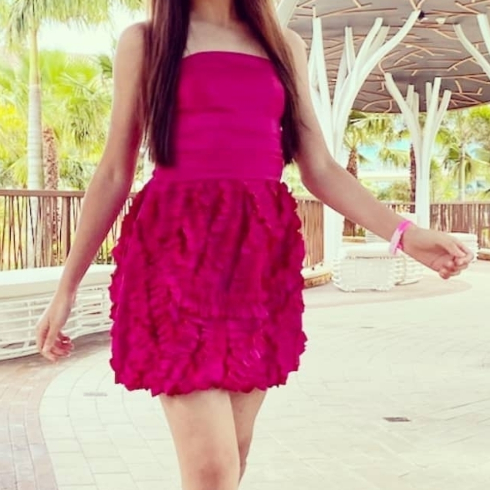 Vibrant Pink Strapless Dress
